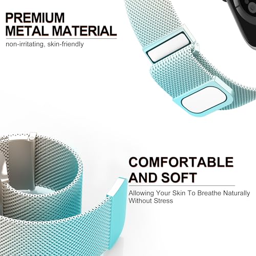 Detalle de Higgs Métal Bracelet pour Apple Watch – Bracelet magnétique en acier inoxydable compatible 38–49 mm