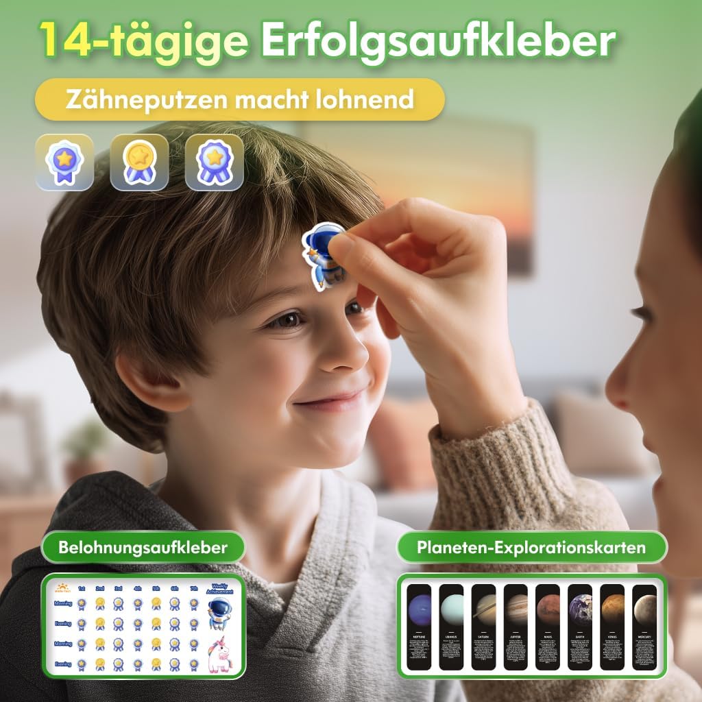 Thumbnail 5 de Kinder-Schallzahnbürste (ab 3/6/10/12 Jahren) mit Timer & Sticker-Plan – Dinosaurier, wiederaufladbar