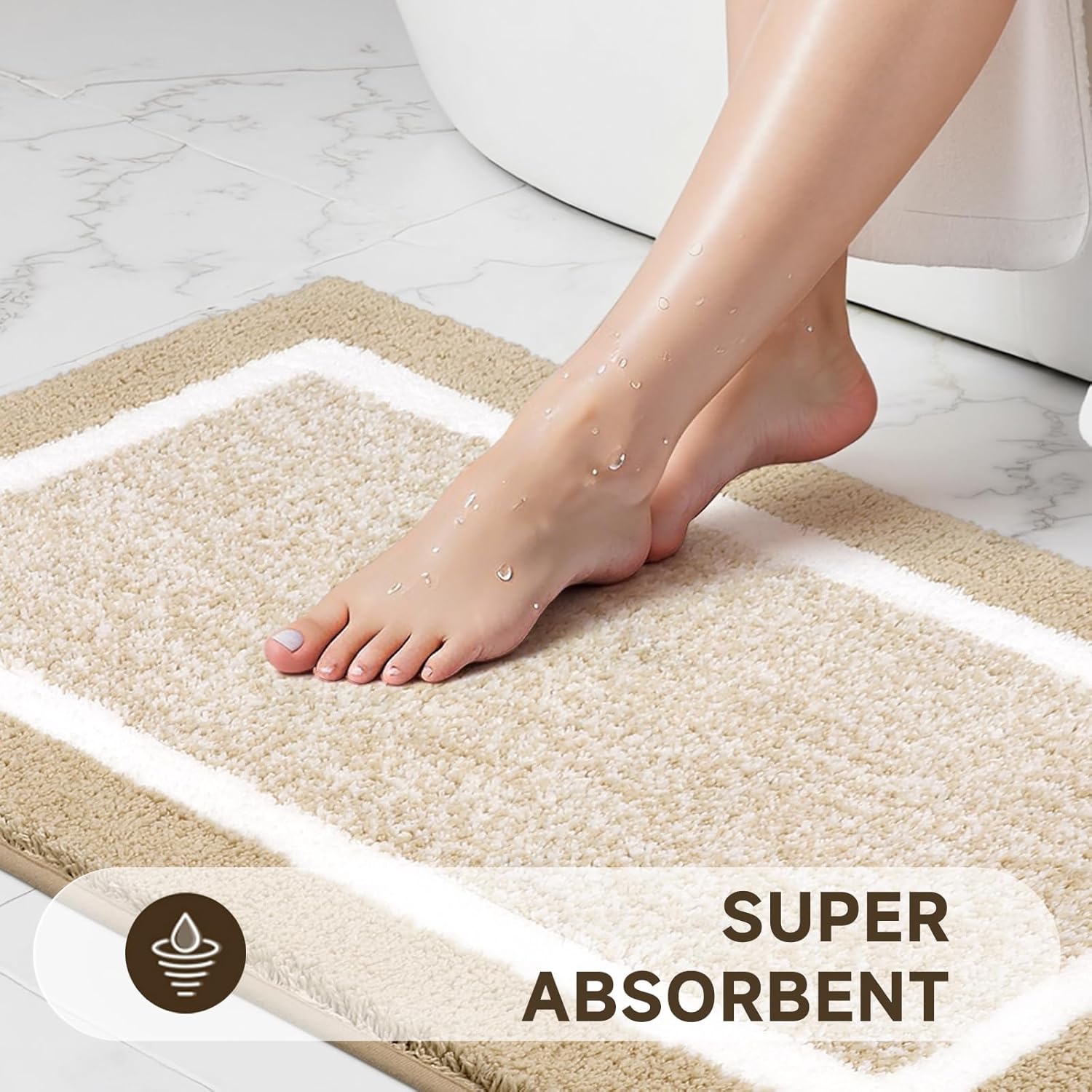 Thumbnail 3 de Pauwer 3-Piece Bathroom Rug Set with U-Shaped Toilet Mat