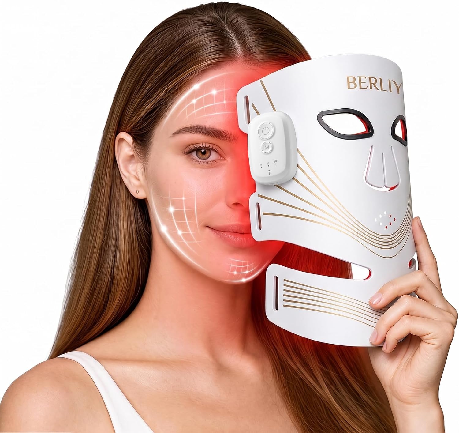 Detalle de Berliy Red Light Therapy Mask, 416 LEDs