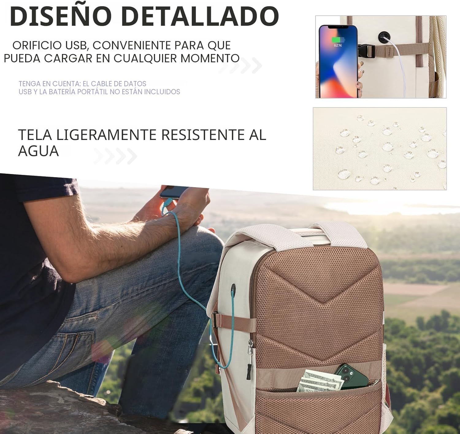 Detalle 1 de Mochila de Viaje Cabina Ryanair 20L ✈