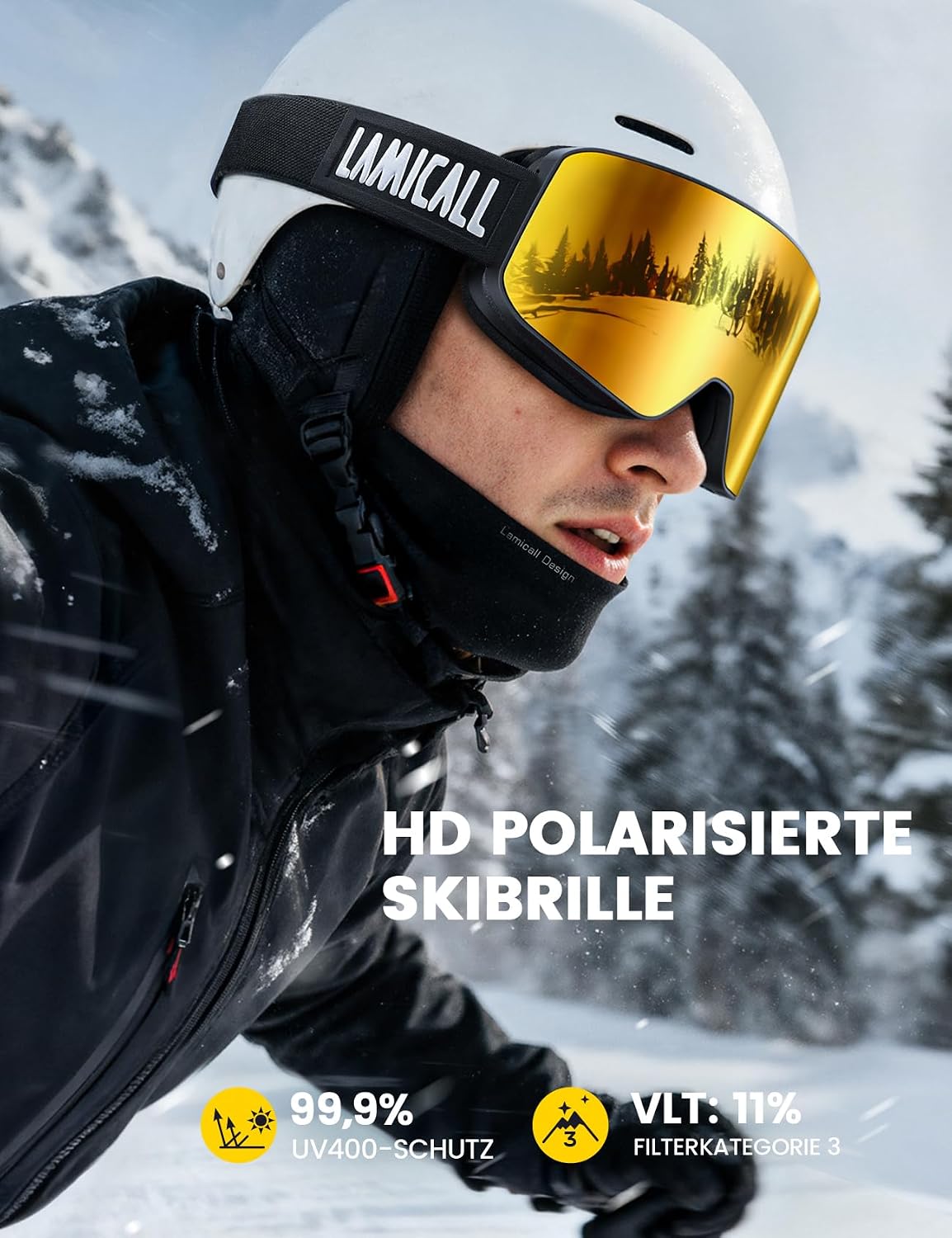 Detalle 2 de Lamicall Skibrille OTG – klare Sicht