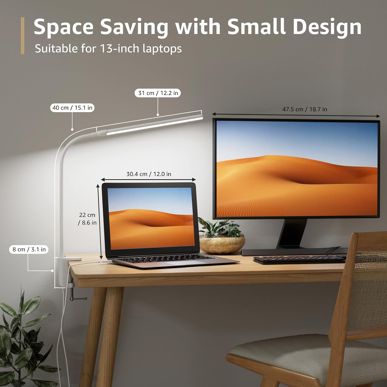 Detalle 2 de Lepro PR310005-DWW Clamp Desk Lamp, USB-Powered LED with 3 Light Modes