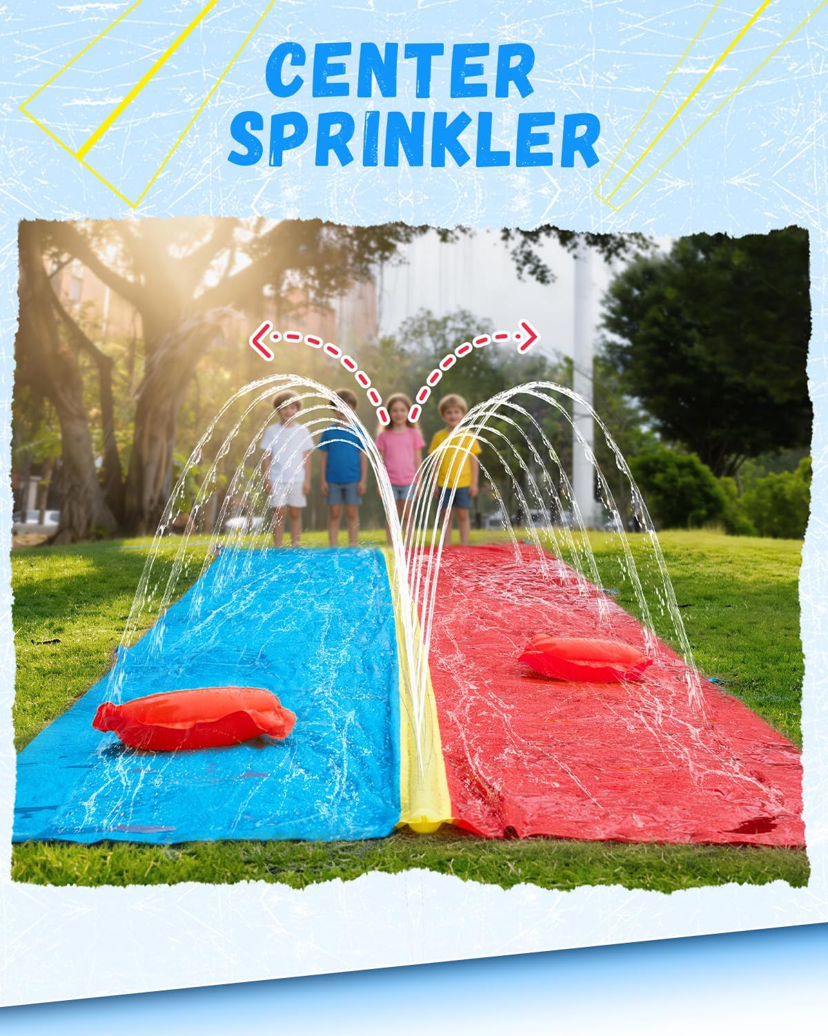 Detalle de Spring Water 20ft Dual-Lane Slip and Water Slide for Backyard Fun