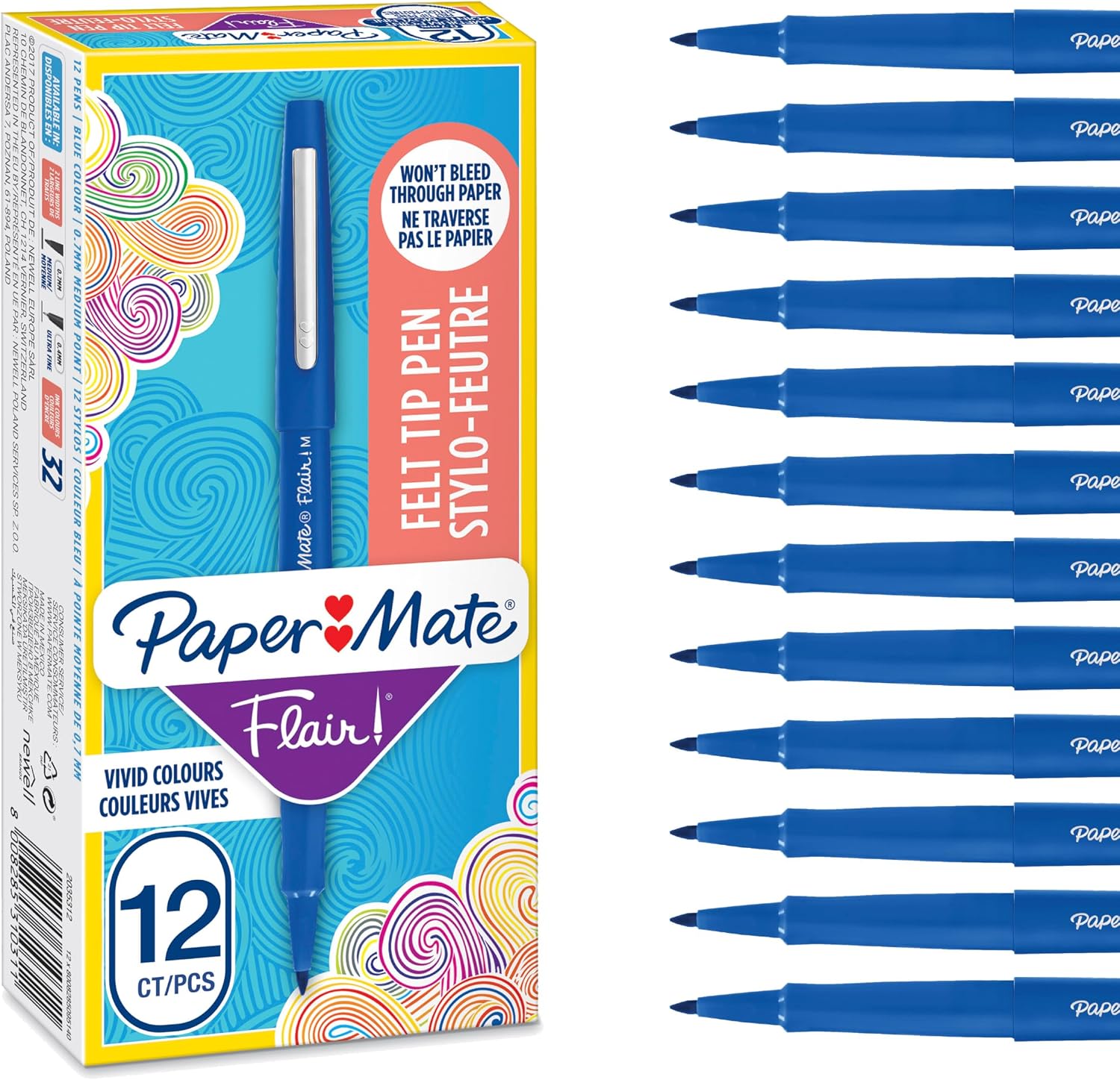 Detalle de Paper Mate Flair blu 12 pezzi