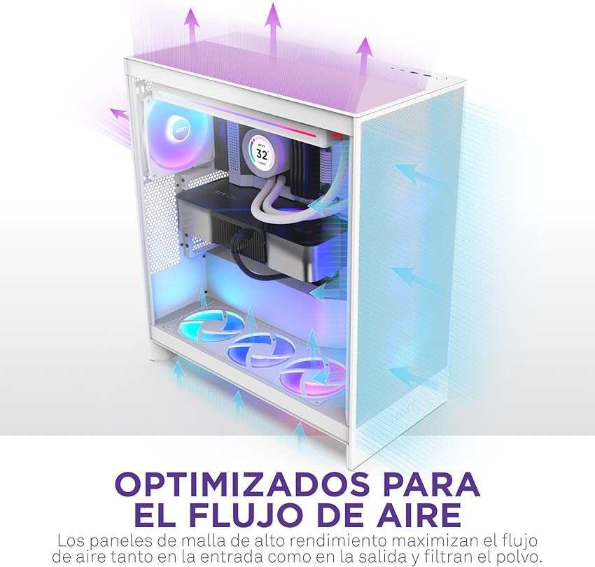 Thumbnail 3 de NZXT H7 Flow 2024 semitorre ATX, blanco