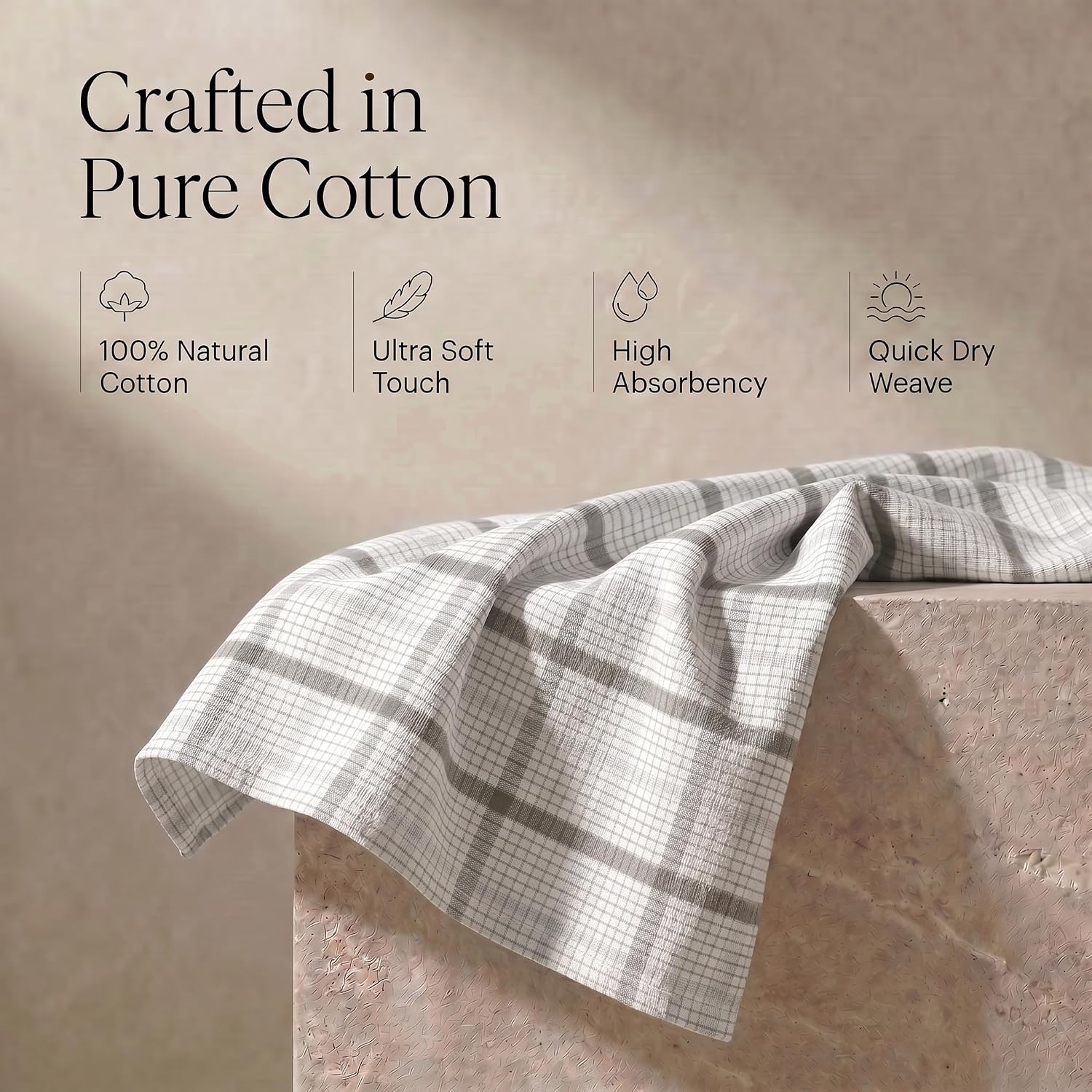 Detalle 2 de Urban Villa 100% Cotton Kitchen Towels – Set of 6 (20x30) with Hanging Loops
