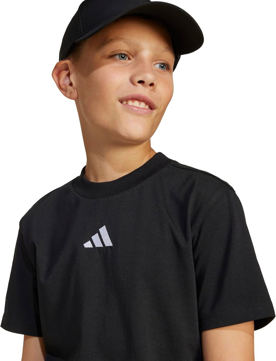 Detalle de adidas Unisex niños Essentials Shirt, Black/White, 15-16 Years