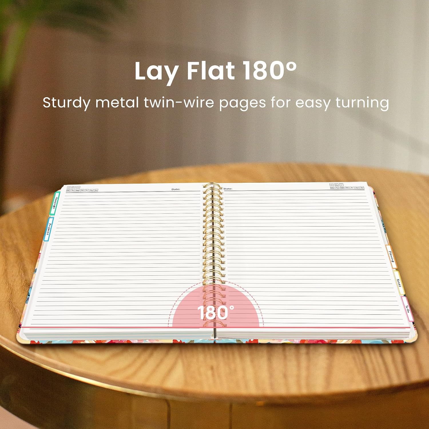 Detalle 1 de Taja Large 5-Subject Spiral Notebook, 8.5" x 11", 280 Pages, Pastel Garden