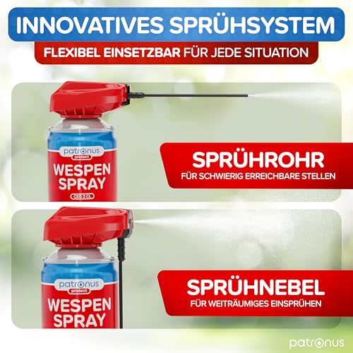Detalle de Patronus Wespen Spray mit langem Sprührohr – 500 ml, sofortwirkung