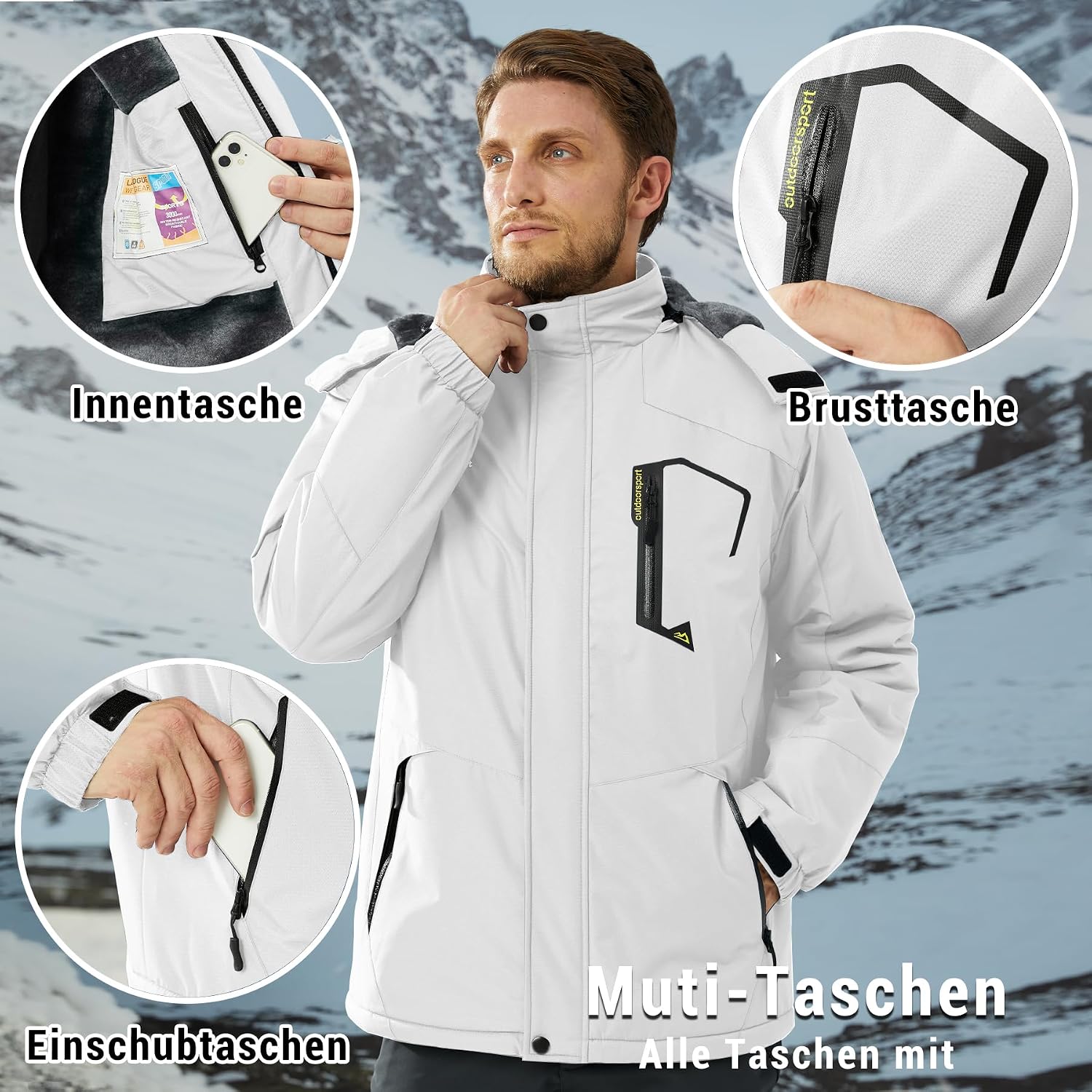 Thumbnail 4 de KEFITEVD Chaqueta impermeable hombre
