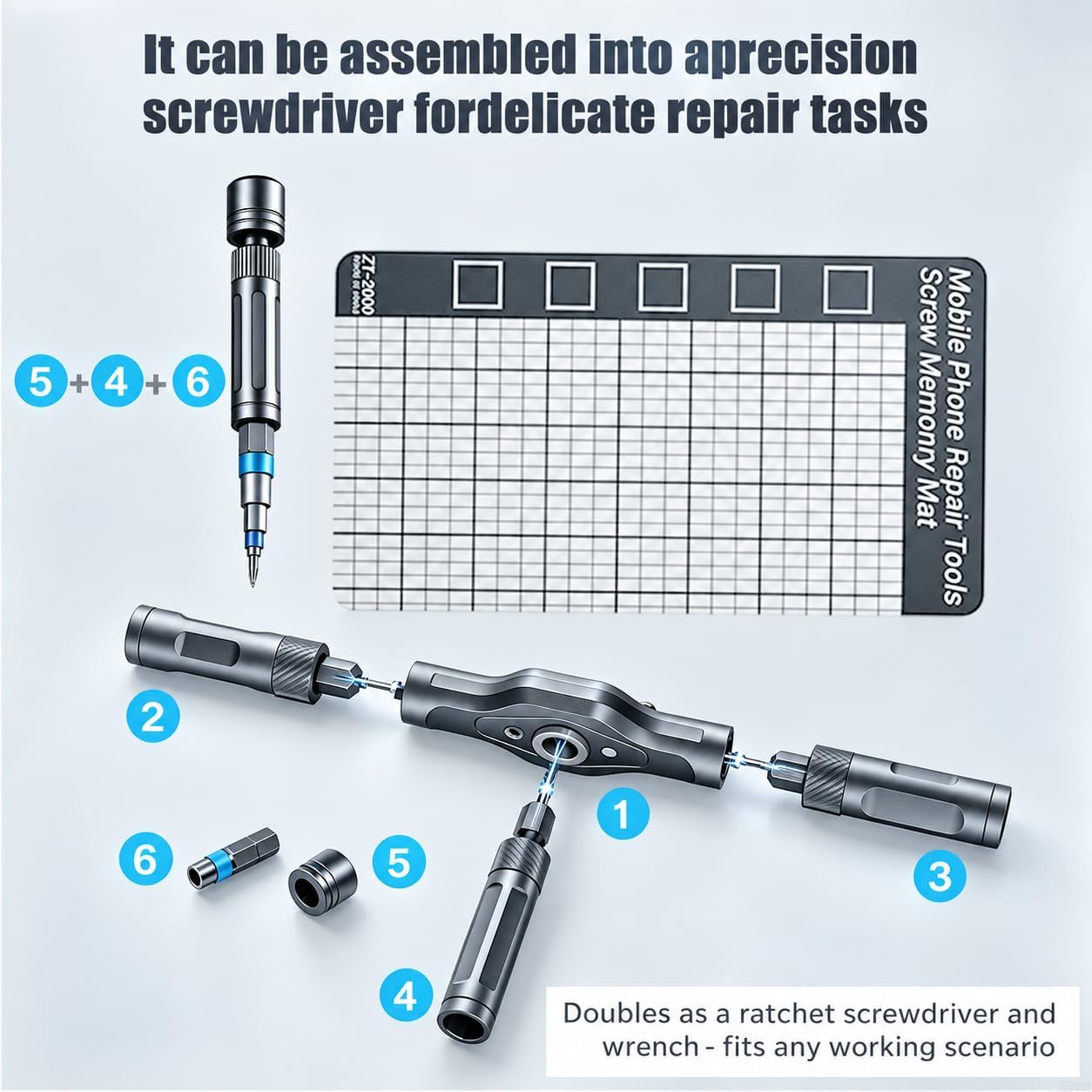 Detalle de Asnish 66-in-1-mrss Ratcheting Screwdriver Set with Flexible Shaft