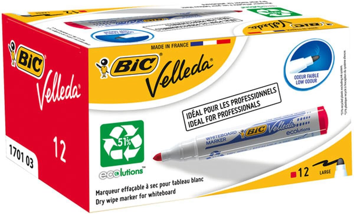 Thumbnail 1 de BIC Velleda 1701 ECOlutions rotuladores pizarra 12 uds