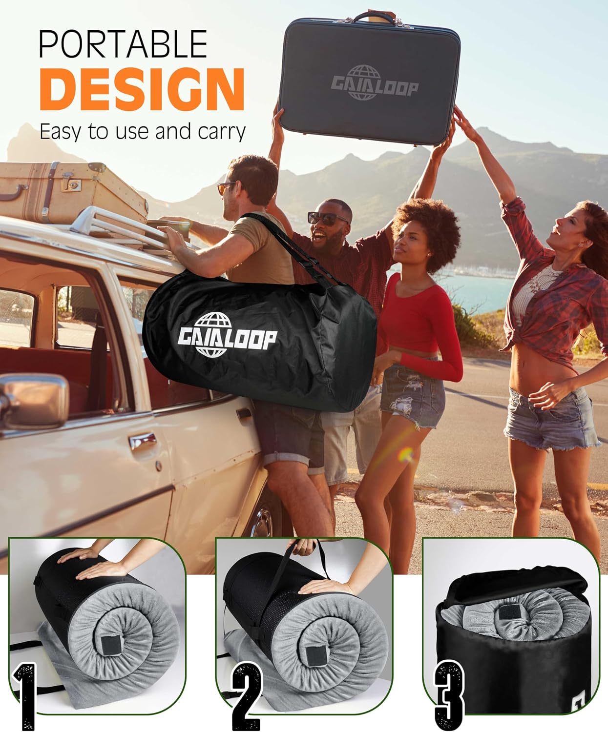 Thumbnail 4 de GAIALOOP 3-Inch Memory Foam Camping Mattress