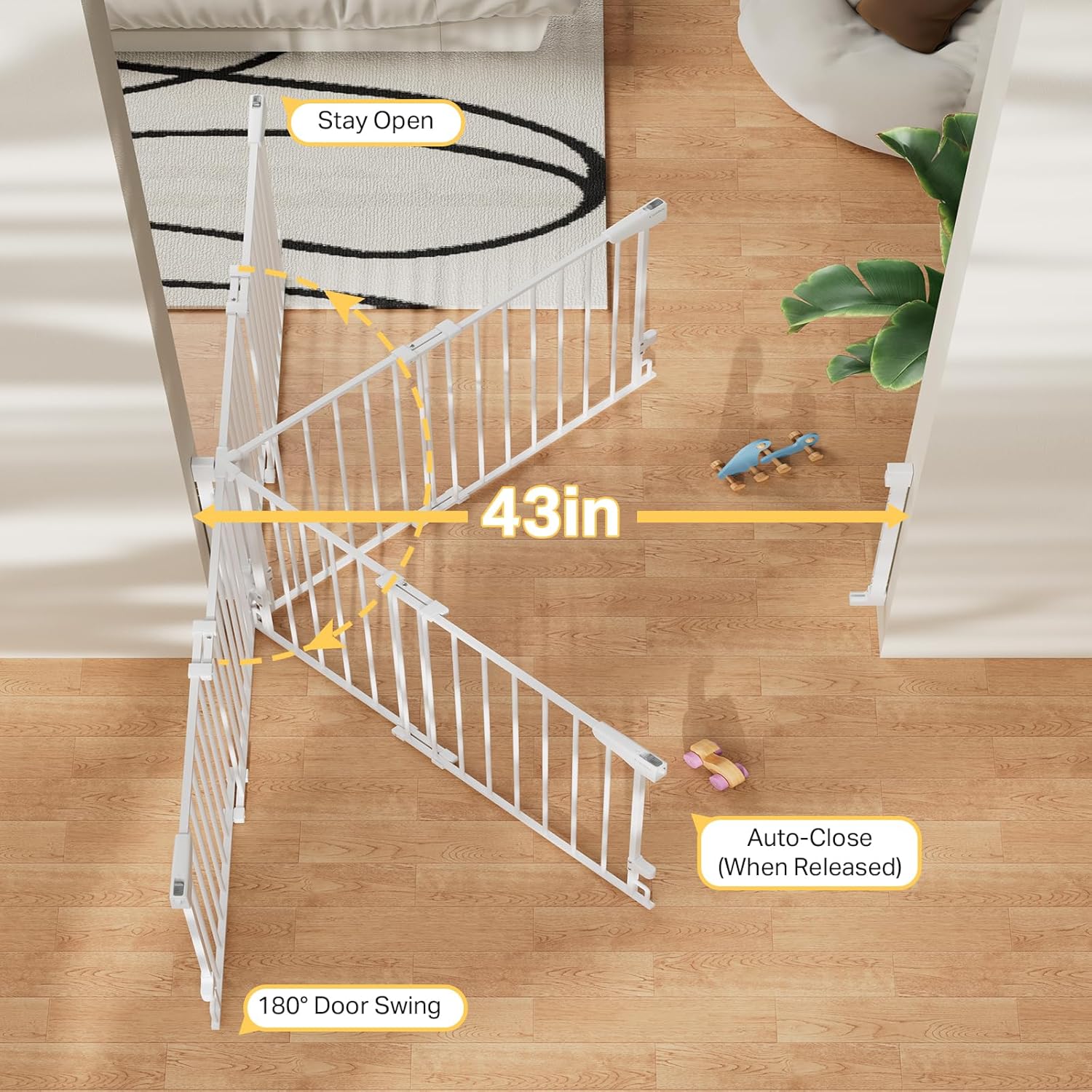 Thumbnail 2 de Cumbor 29.2–43" Baby Gate for Stairs