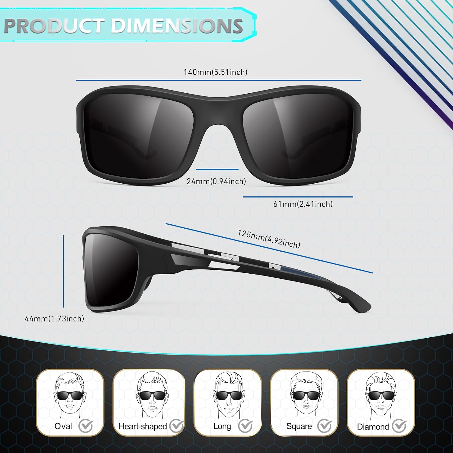 Thumbnail 5 de Sunier Gafas de Sol Polarizadas UV400 61 mm