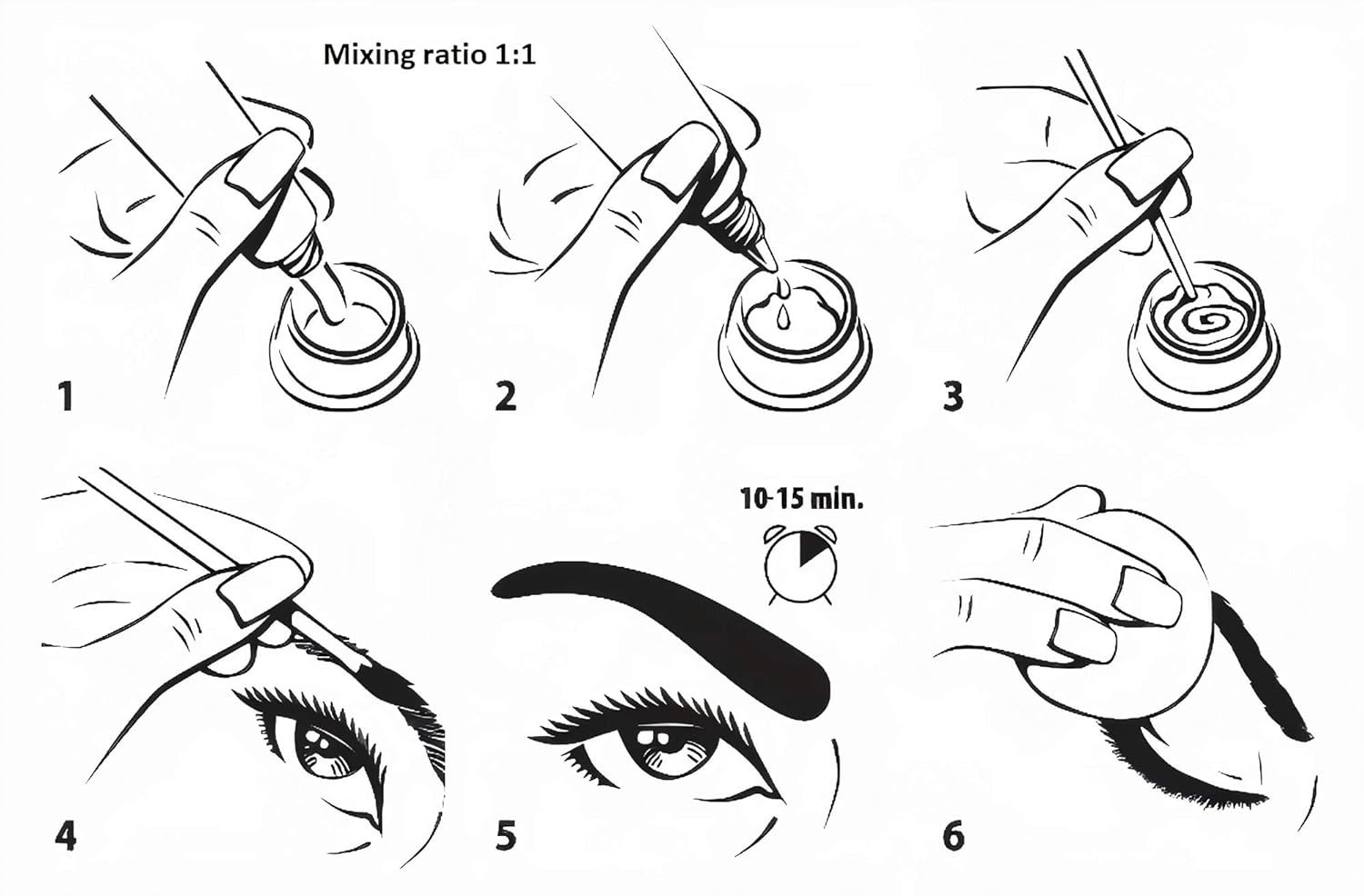 Detalle 2 de Demure Augenbrauenfarbe-Set (1.0 Schwarz) mit Entwickler – Brow Tint für bis zu 4 Wochen