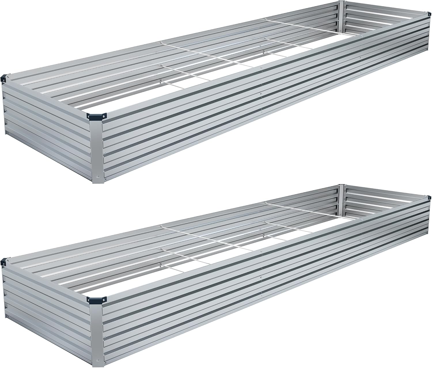Detalle de DIIYIV 2-Piece 12 x 4 x 1 ft Galvanized Raised Garden Bed Kit