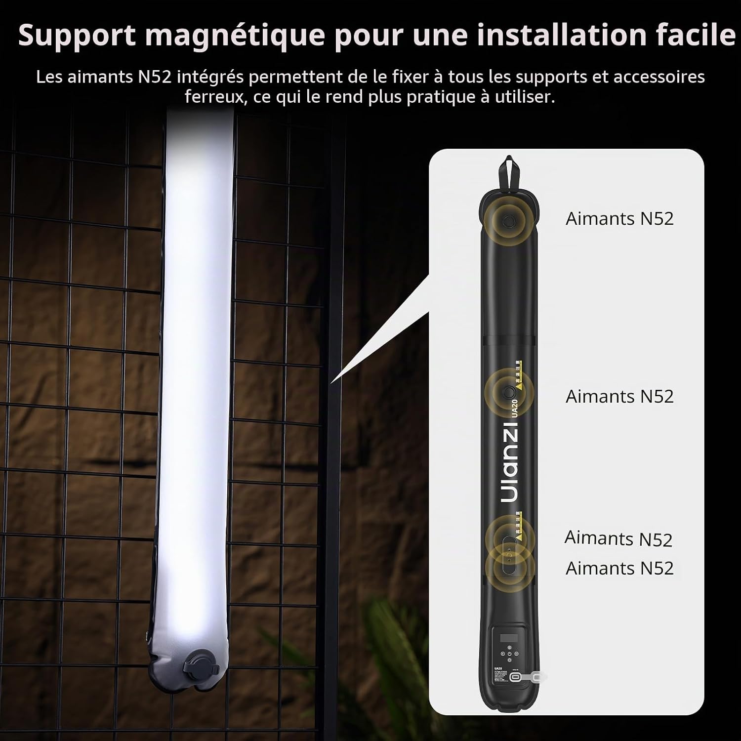 Detalle 2 de ULANZI UA20 Lampe 20W bi-color portable