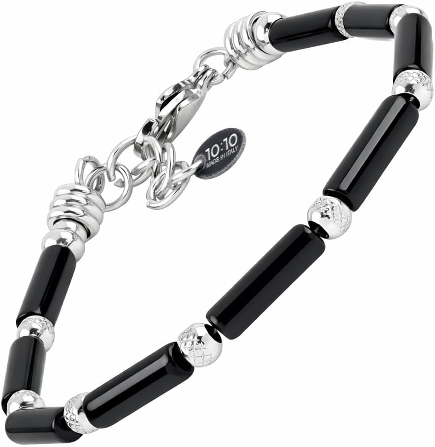Detalle de 10:10 Bracciale uomo donna in pietre naturali e acciaio inox anallergico