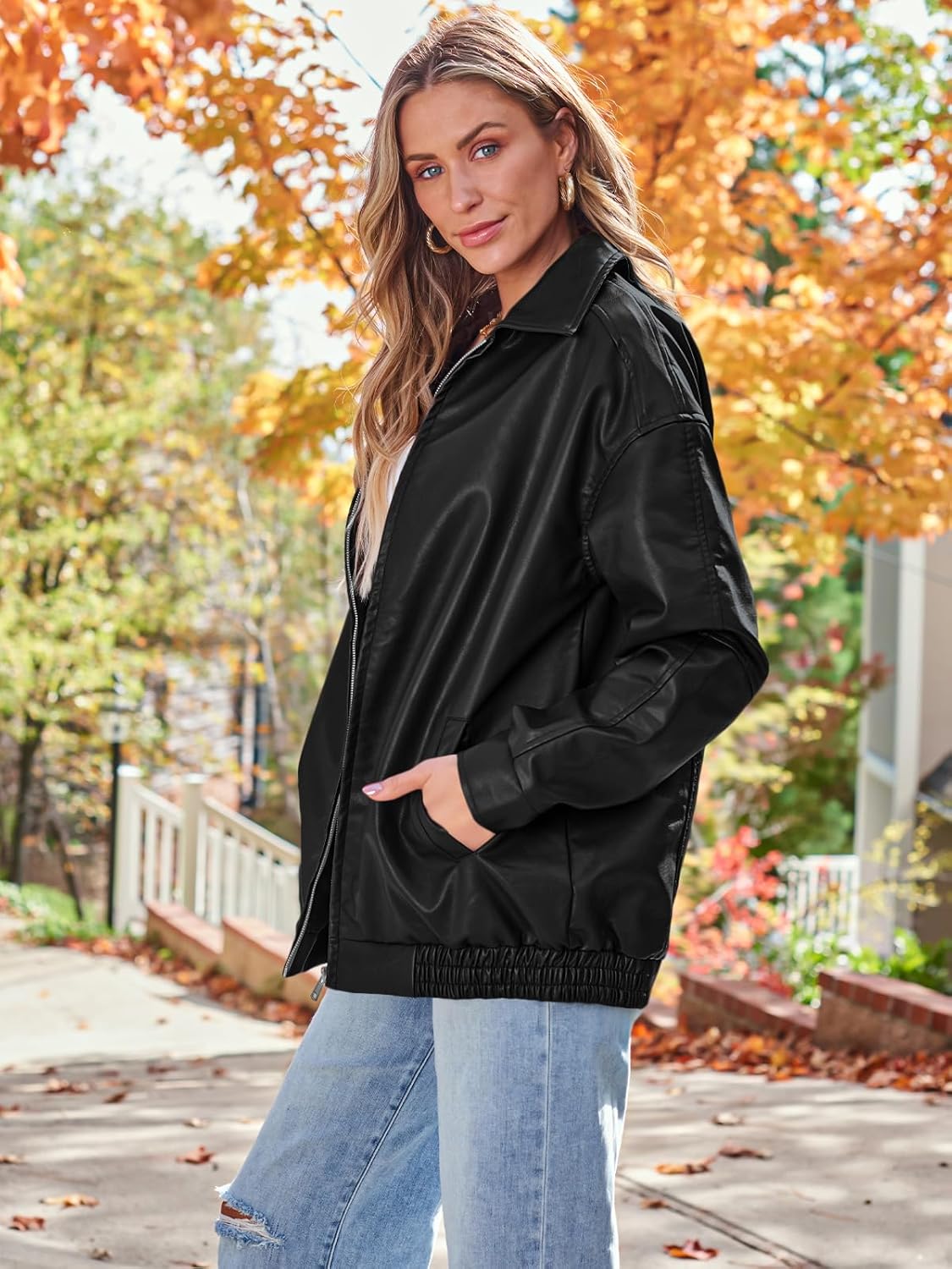 Thumbnail 2 de AUTOMET Women's Oversized Faux Leather Jacket