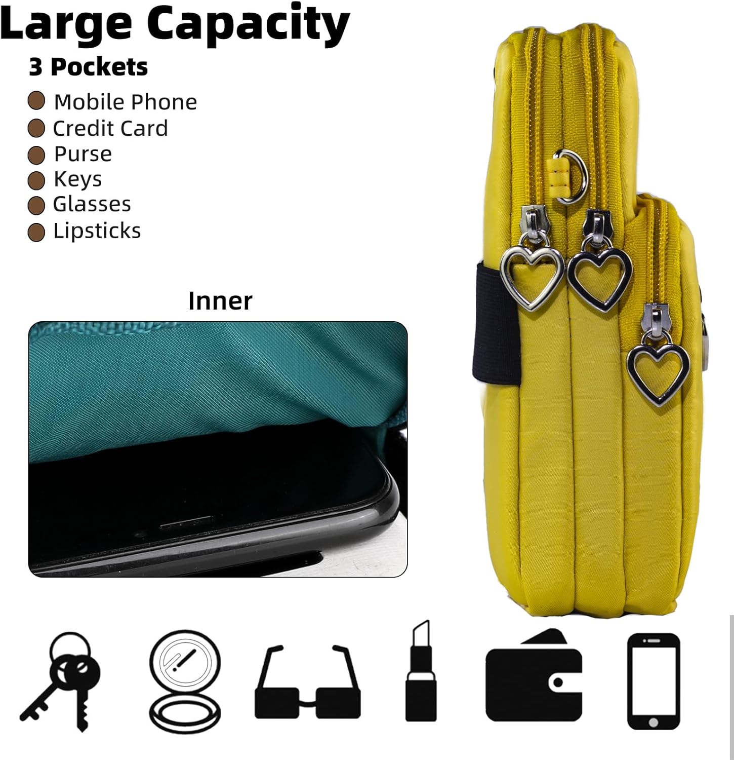 Thumbnail 6 de JANKS Small Crossbody Bags for Women – mini nylon phone wallet with adjustable crossbody strap