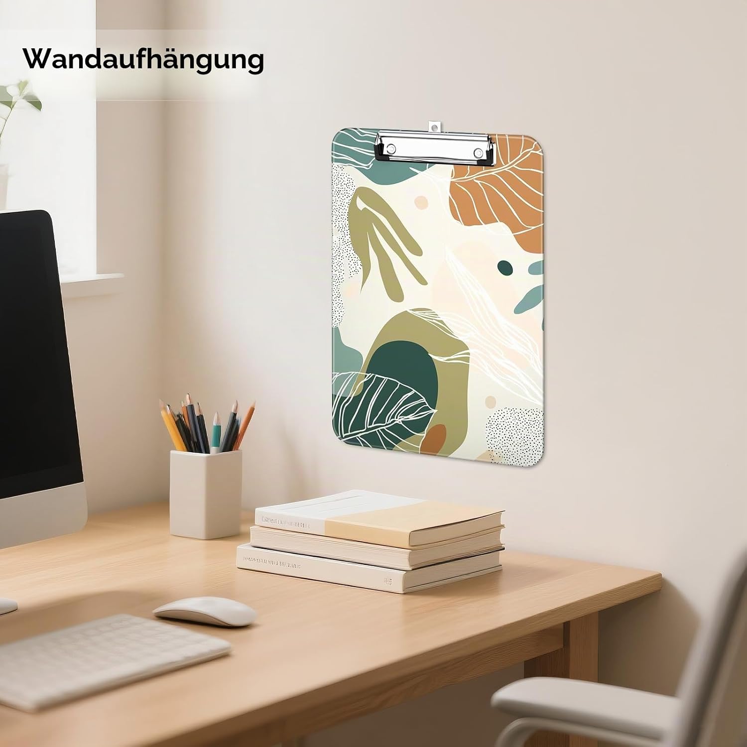 Thumbnail 4 de Luminzo Klemmbrett aus Kunststoff mit Metallklammer – A4/Letter, Boho Leaves
