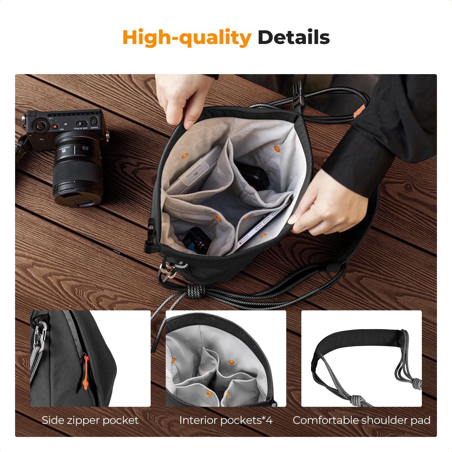 Detalle 2 de K&F CONCEPT Borsa Fotocamera a Tracolla: stile e protezione per kit compatto