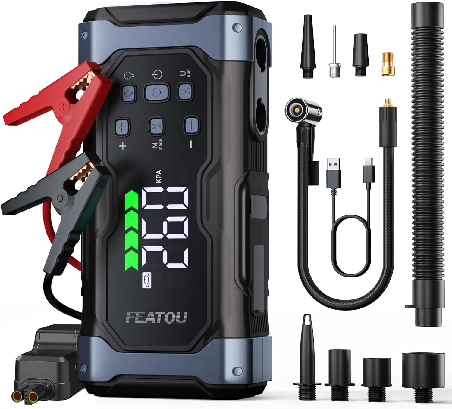Detalle de Starthilfe Powerbank 7000A Autostarter mit Luftpumpe