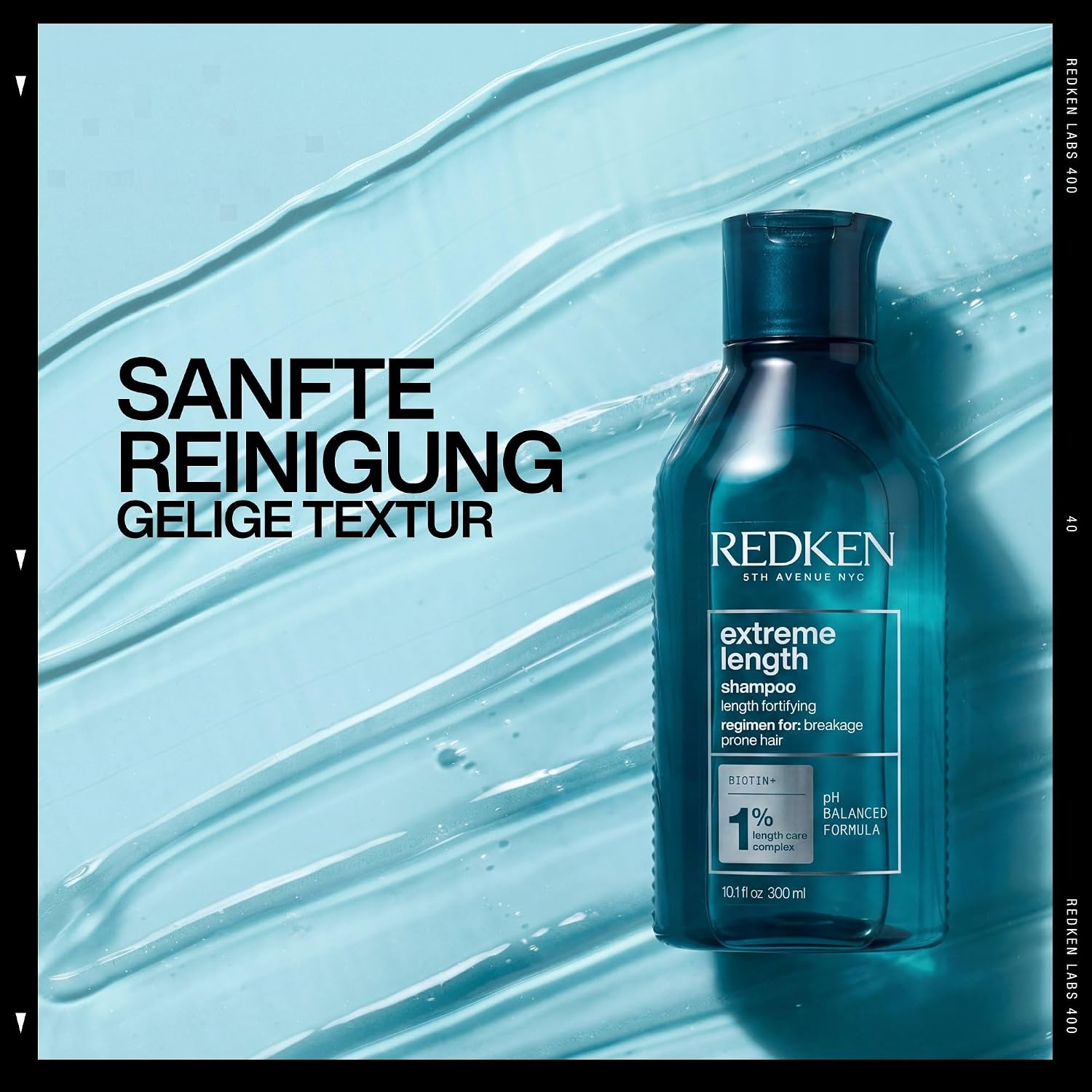 Detalle 2 de Redken Extreme Length Shampoo mit Biotin gegen Haarbruch – für lange & starke Haare (1 x 300 ml)