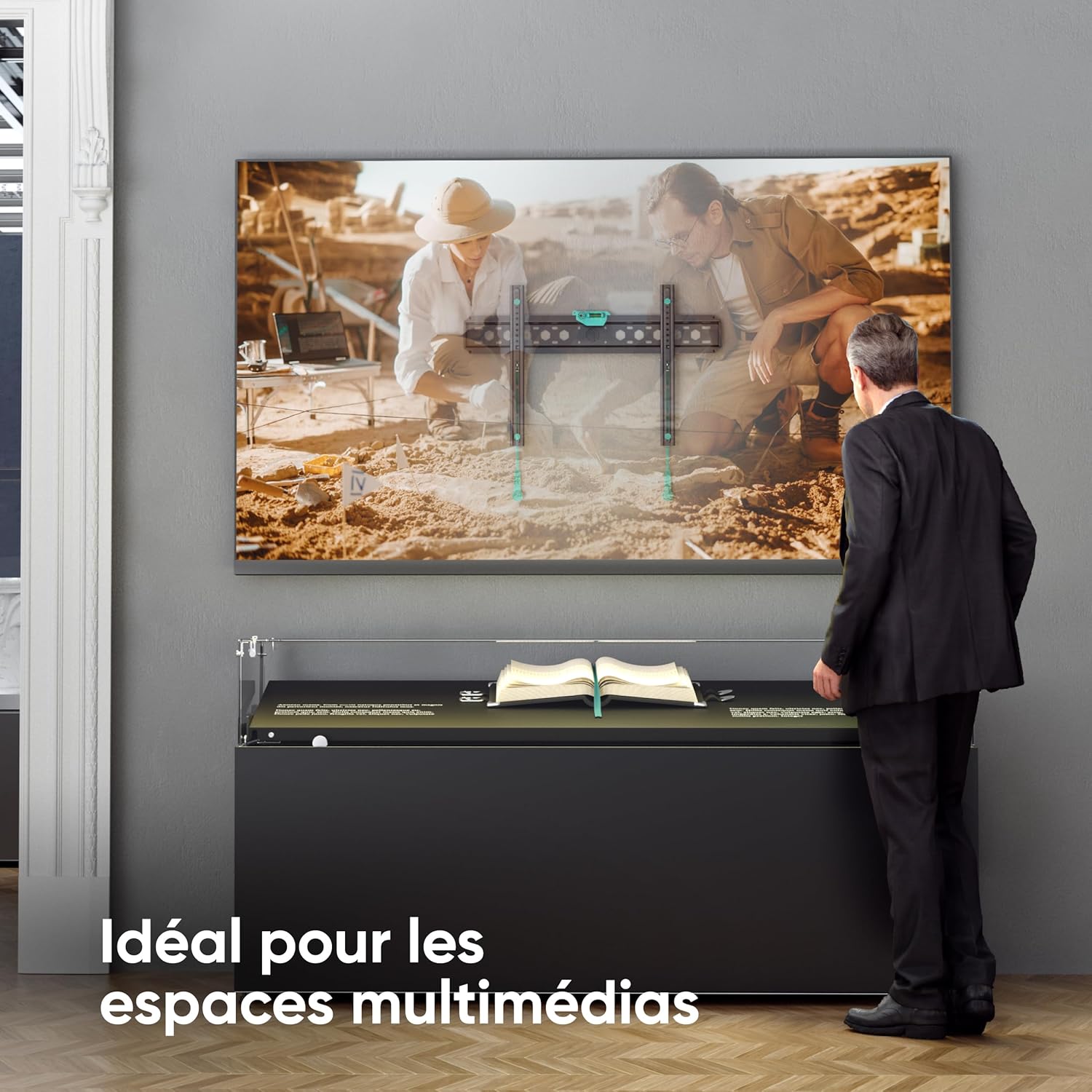 Thumbnail 6 de ONKRON Support mural TV fixe FM6-B 43–85 pouces (VESA 75x75 à 600x400) noir