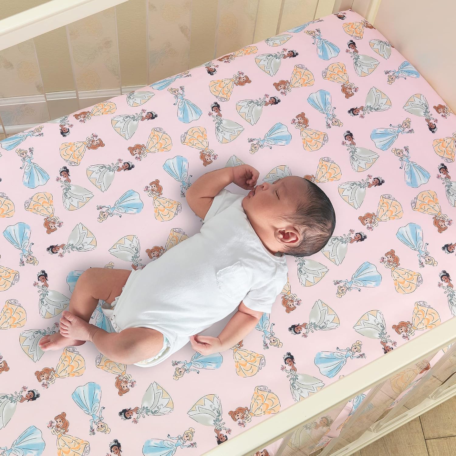 Detalle 2 de Lambs & Ivy 893003V ディズニープリンセス ベビーベッド寝具3点セット ピンク