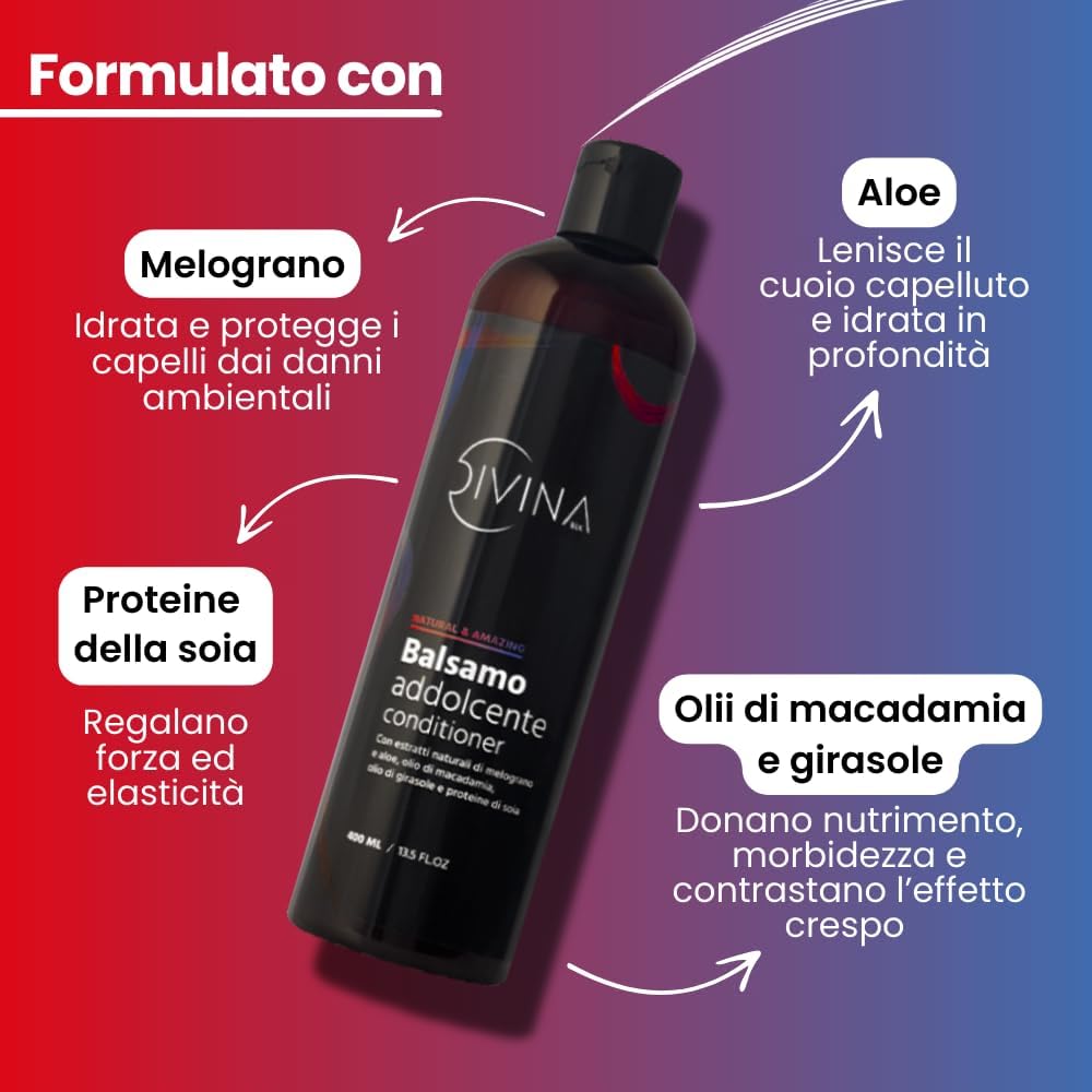 Detalle de Balsamo addolcente Natural&Amazing DIVINA BLK per capelli mossi, ricci, super-ricci e afro – 400 ml