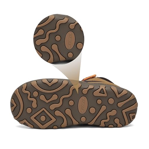 Detalle 2 de Mishansha Kinder Wanderschuhe Outdoor – Rutschfest, Braun, Leichtgewicht (34EU)