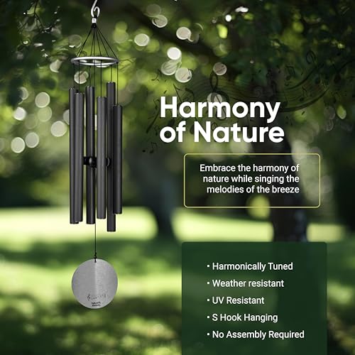 Thumbnail 3 de Nature's Melody aureole tunes woodstock chimes 28" (Noir) – 71 cm, aluminium recyclé