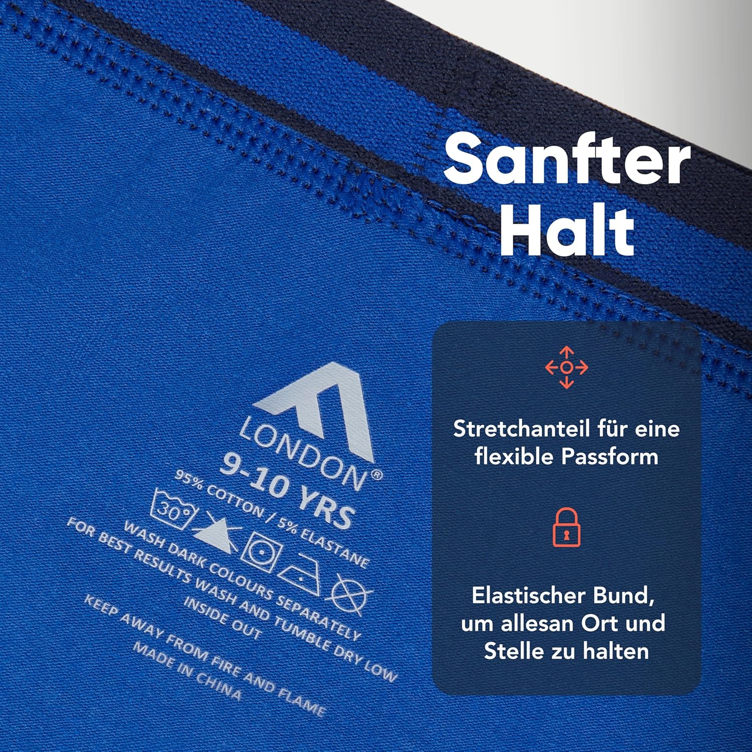 Detalle de FM London Jungen Hipster Boxershorts 8er Pack – komfortabler Alltagsbegleiter
