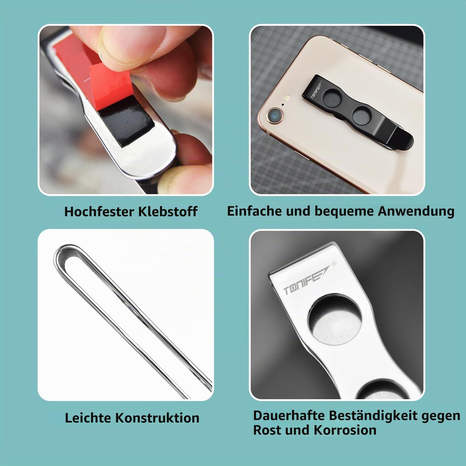 Detalle de TONIFE Mehrzweck-Clip Montierbarer Taschenclip für Smartphones
