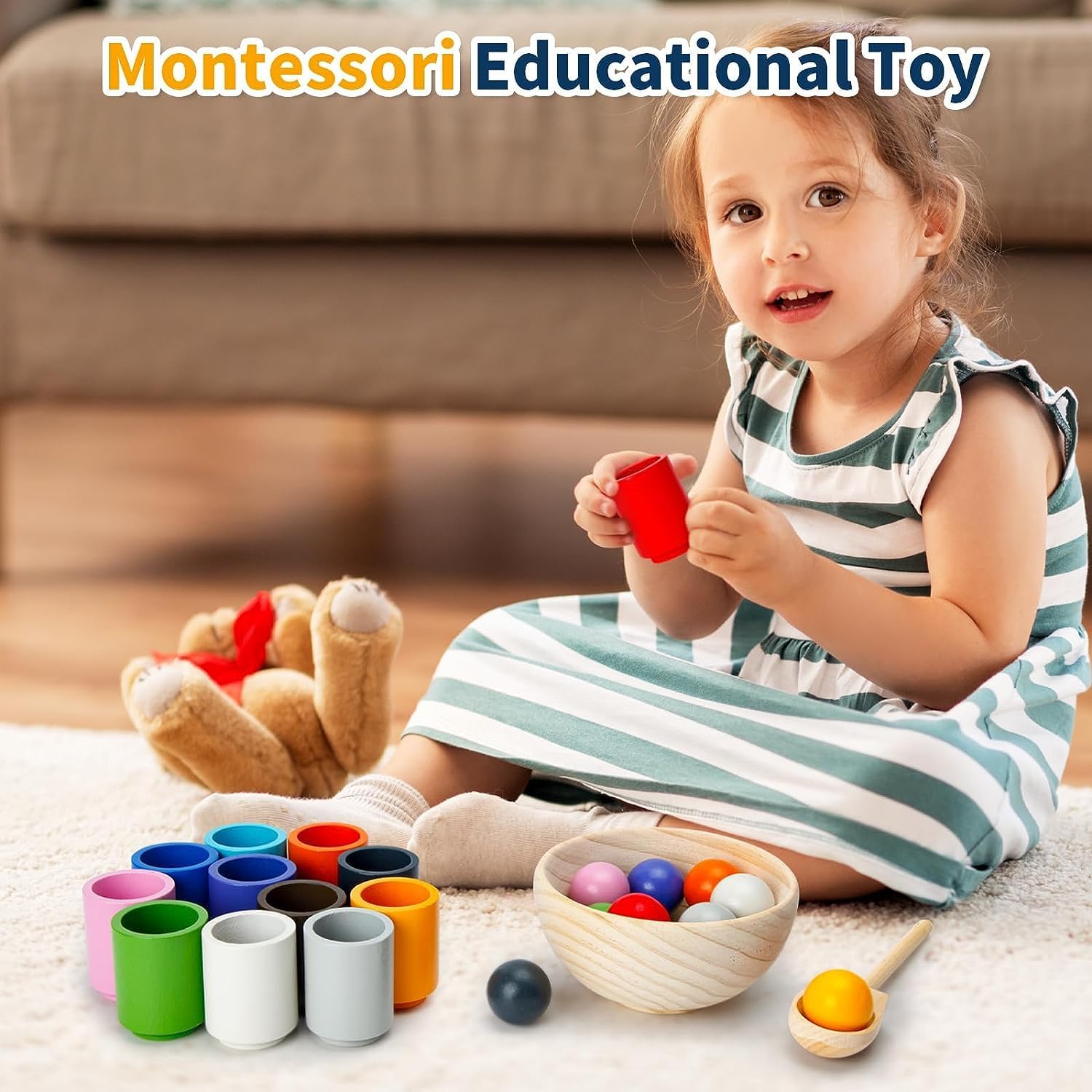Detalle 2 de Montessori Spielzeug 12 Kugeln