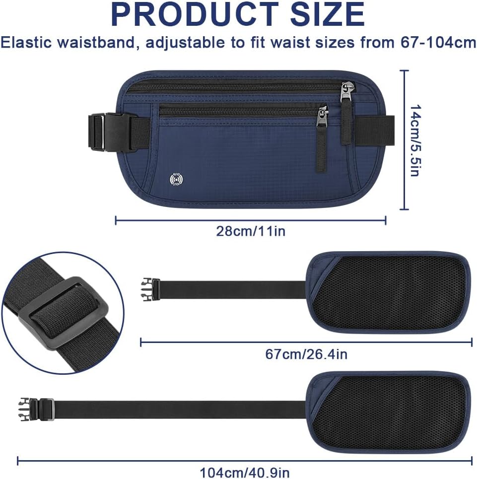Detalle de Aucuu Marsupio da Viaggio con Blocco RFID – antifurto, slim e regolabile