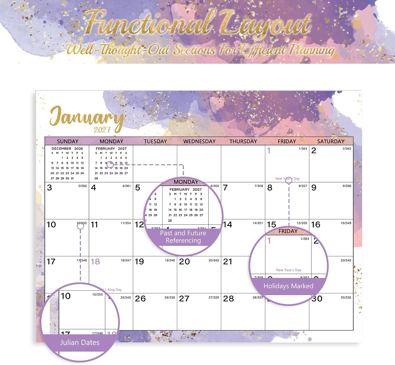 Detalle de XISIDO 2026–2027 Magnetic Refrigerator Calendar, 18-Month, 11 x 8.5 Inches