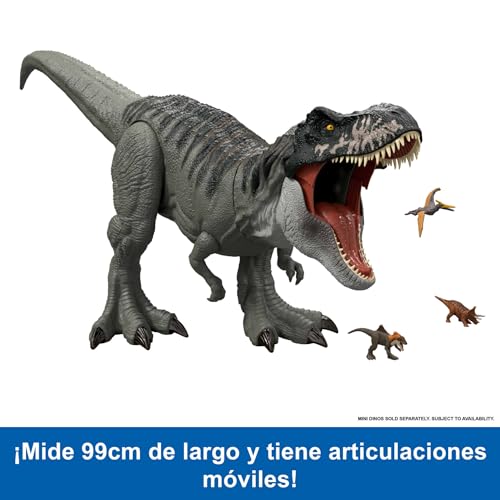 Detalle de Mattel Jurassic World: El Renacer, Tiranosaurio Rex Supercolosal – Figura de acción de 99 cm (JBG52)