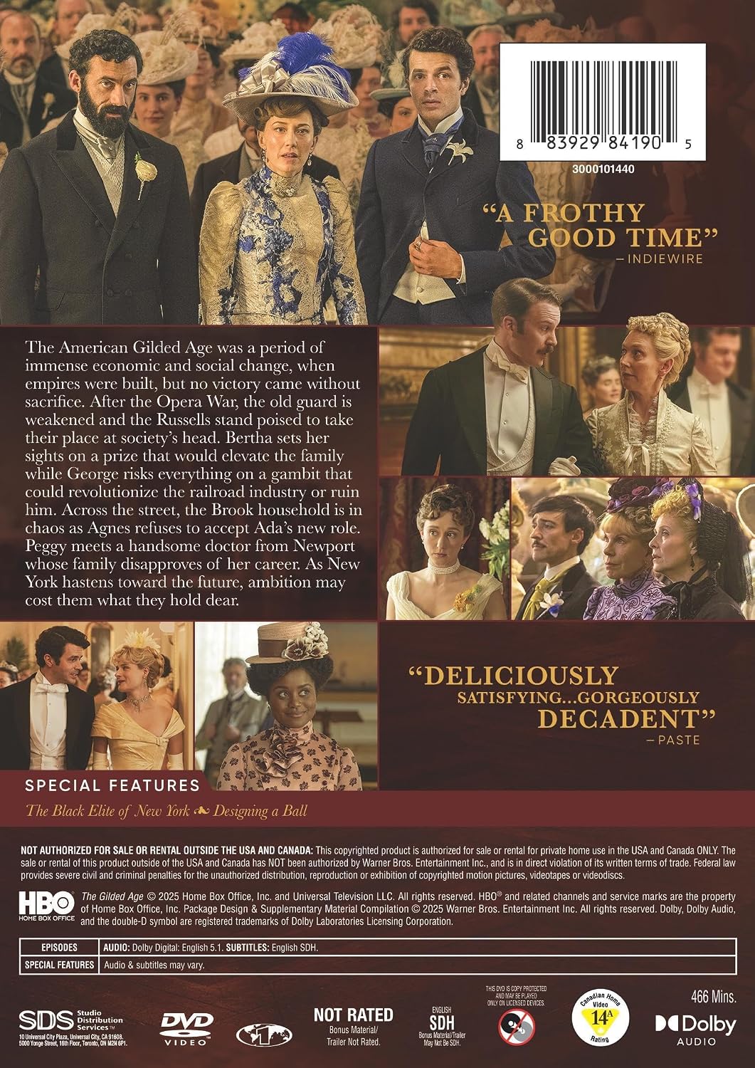 Detalle de The Gilded Age: The Complete Third Season on NTSC DVD-Video