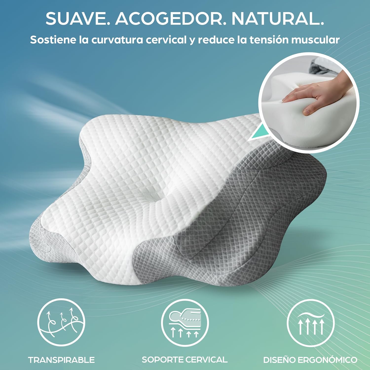 Detalle 2 de Flowen Almohada Cervical Espuma Memoria
