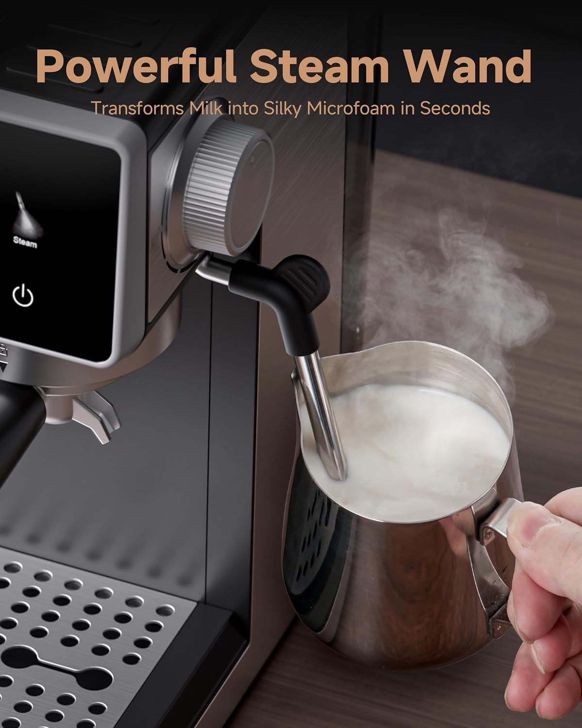 Detalle de AMZCHEF Bean to Cup Coffee Machine, 20 bar
