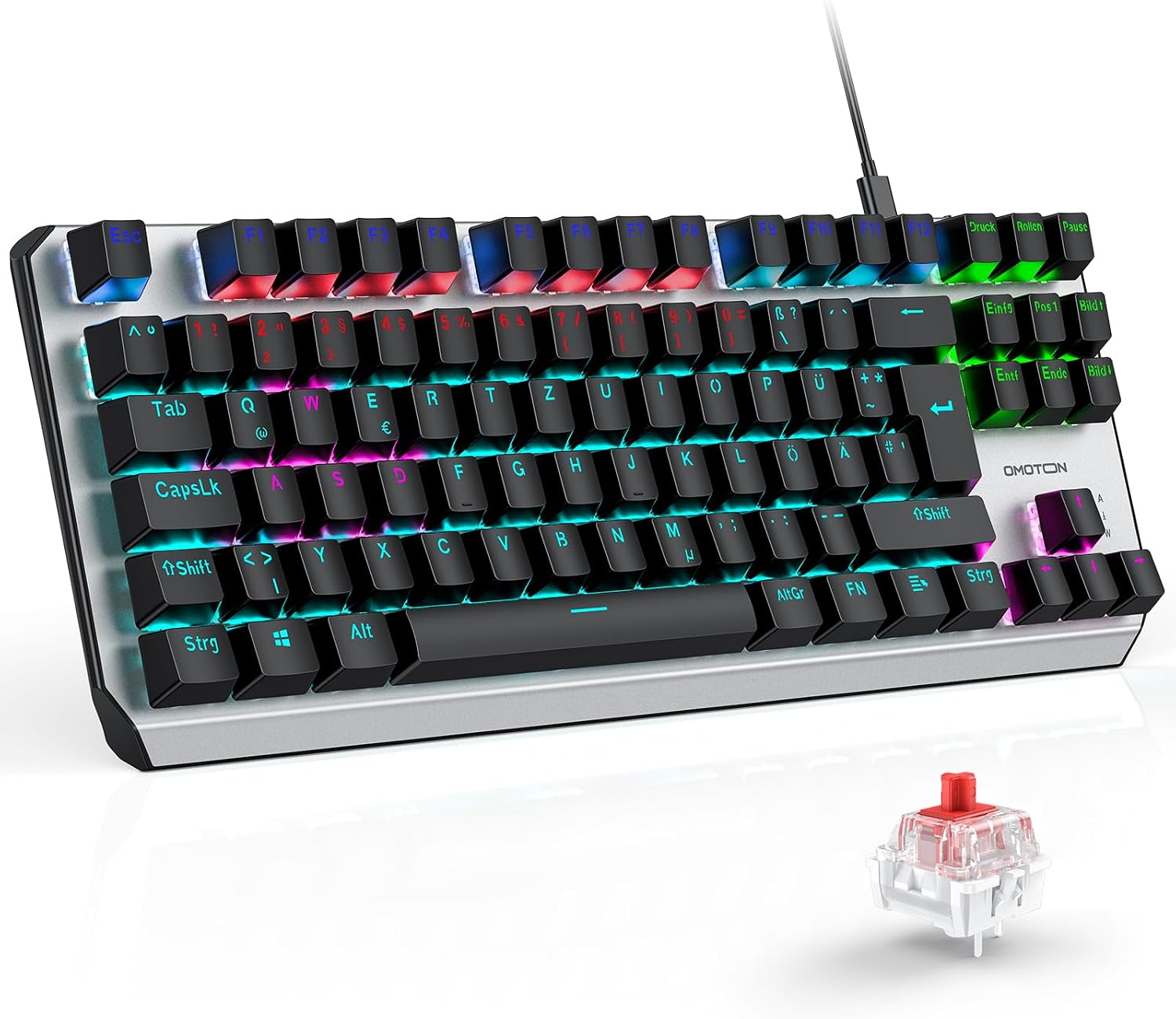 Detalle de OMOTON Mechanische Gaming Tastatur 80%
