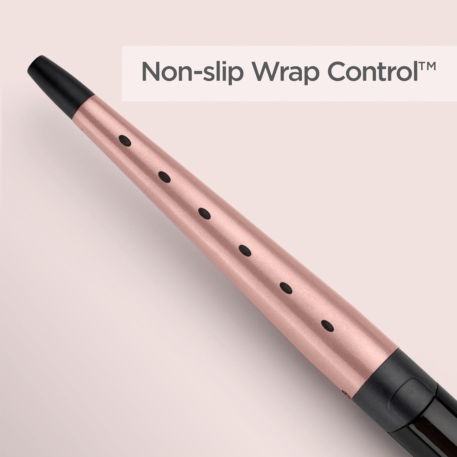 Detalle de BaByliss Rose Quartz Conical Wand C454U: Natural Waves with 13–25mm Precision