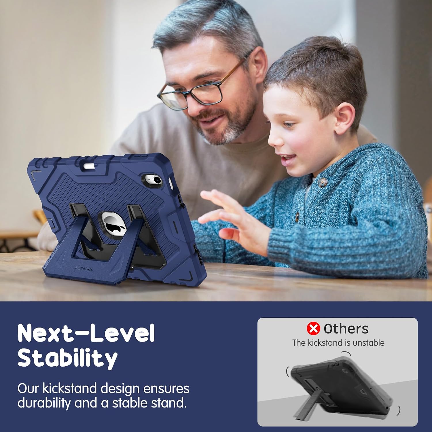 Detalle de FINTIE Kids Case for iPad (A16) 11th Gen / iPad 10th Gen 10.9" Rugged Case Navy
