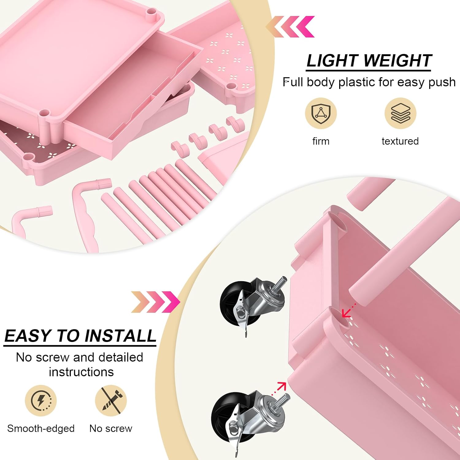 Thumbnail 2 de Goovilla 4-Tier Rolling Utility Cart with Drawer ๐