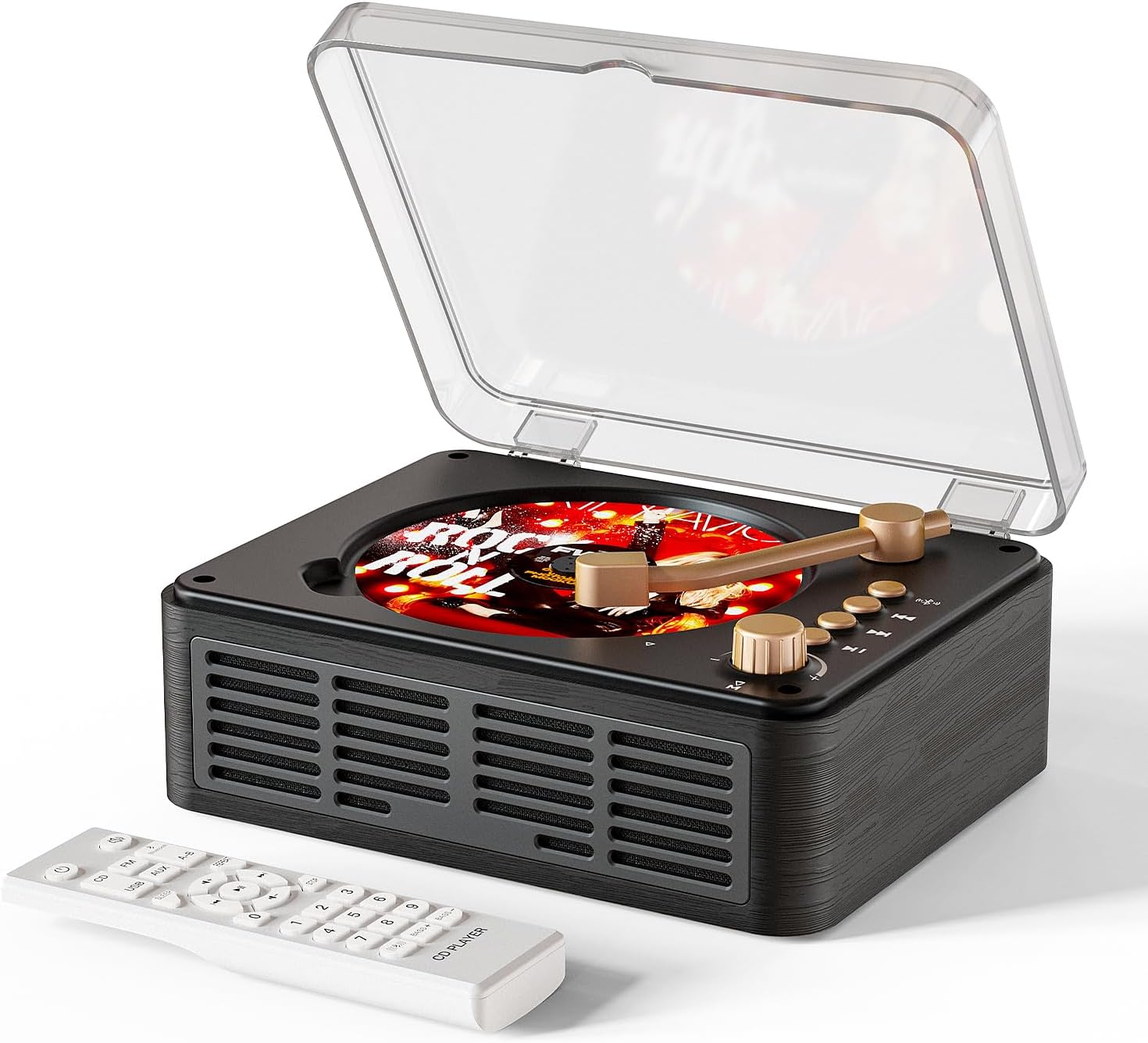 CARONSORT Y-CD-Q146 CD Player with Speakers, Bluetooth and FM Radio