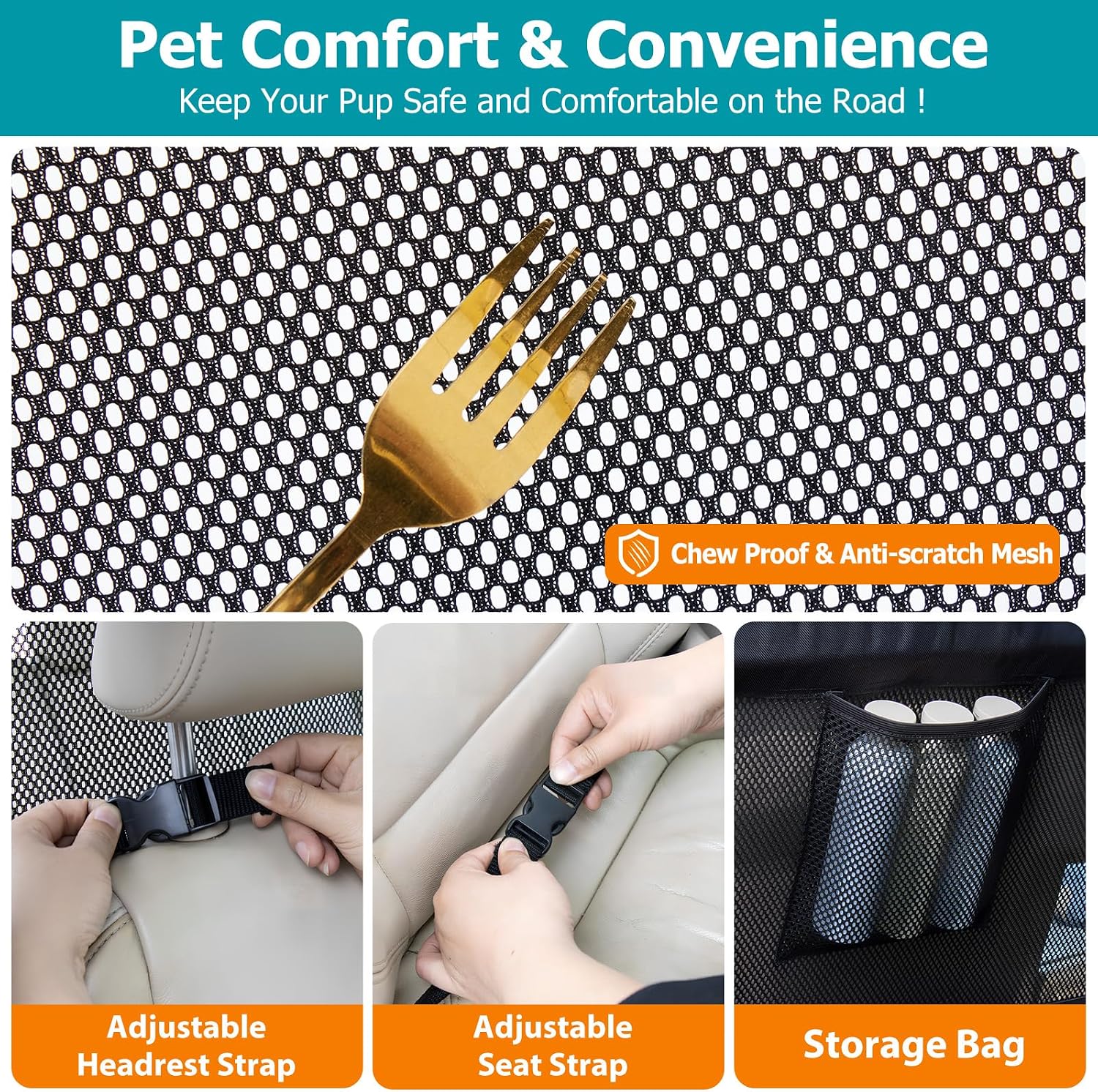 Thumbnail 5 de CJYMMFAN Dog Guard for Car Back Seat